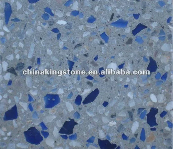 Crystal glass chips for terrazzo