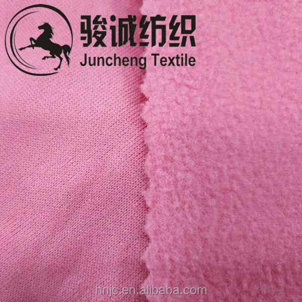 Solid color 180gsm loop knitting 100 polyester polar fleece fabric