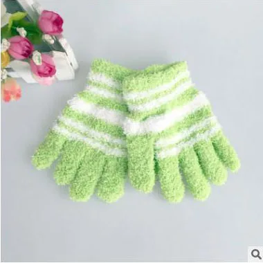 
2018 spring winter children microfiber gloves Korea knit stripe warm gloves for kids 
