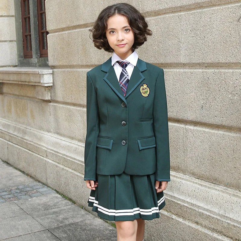 Custom Design School Uniforms Primary School Students Suit Set Boys Girls Skirt School Uniform Blazer
