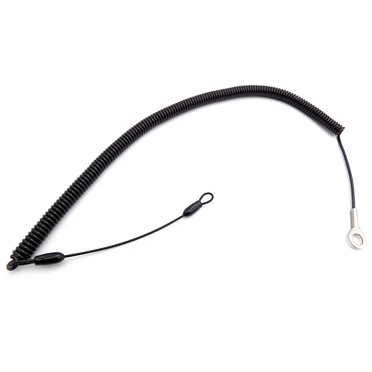 
Flexible Stretchy Keychain Strap Key Hold Coil Cord Spring Lanyard with Terminal 