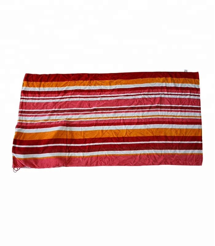 Drawstring Ladies Foldable Stripe beach towel backpack