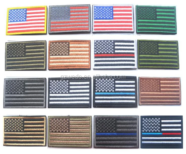 Magic Tape American Flag Patch Tactical Embroidered Uniform Country Emblem Embroidery United States USA Flag Patches
