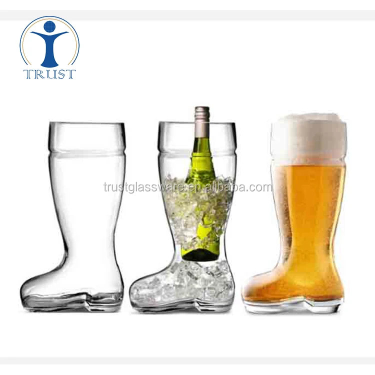 Factory Price huge 1L 2L Capacity Boot shaped Beer Glass Mug