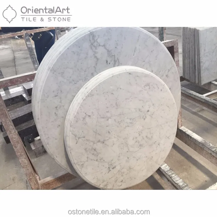 Top quality bianco carrara white marble table top