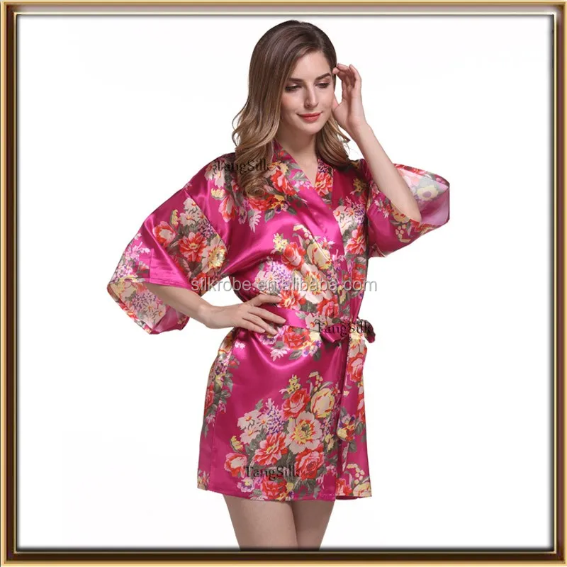 Super soft thicker Satin flower sleepwear bridesmaid robe