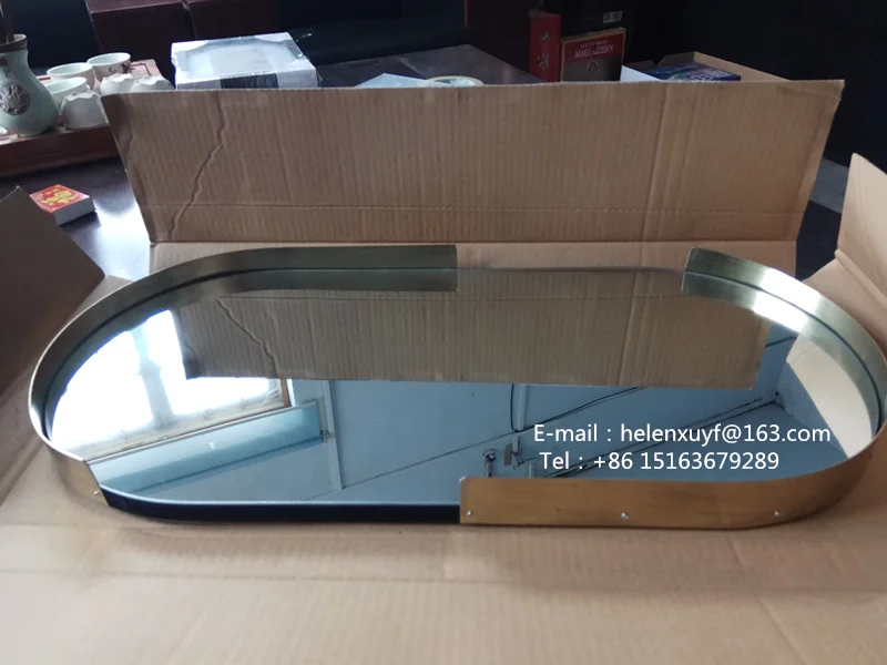 Living room 60x28cm Modern Brass edge metal frame oval mirror wall mirror