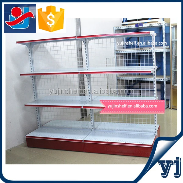 Double sided light duty rear panel supermarket shelf/supermarket shelving /supermarket shelving for sale
