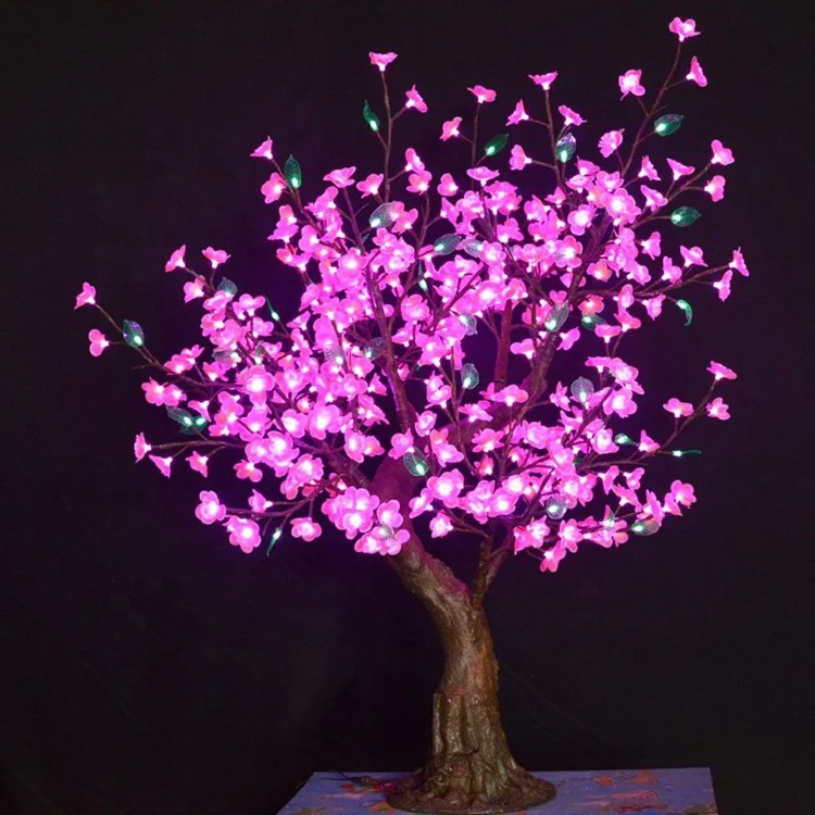 
Wholesale outdoor low voltage pink led cherry blossom artificial flower tree 