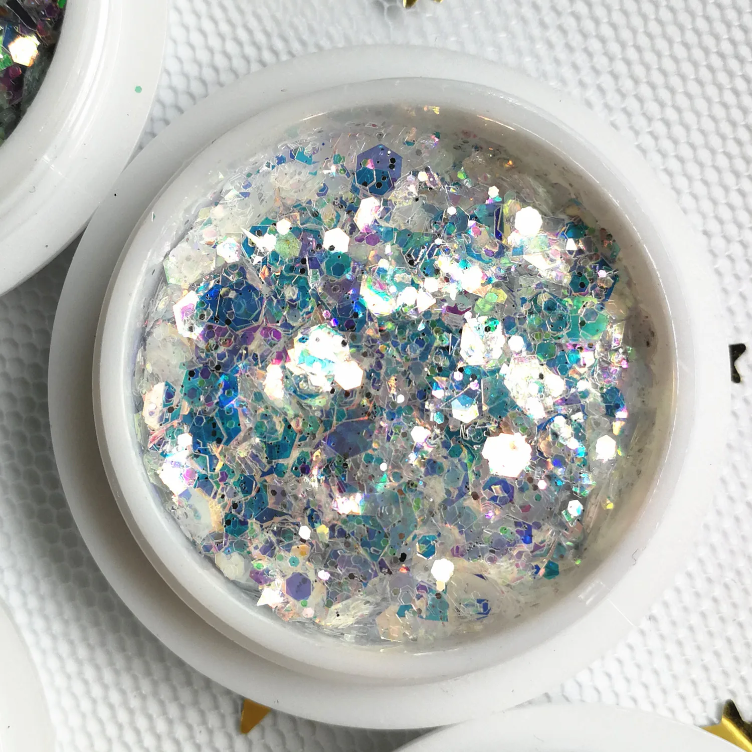 Hot sale nail art mixed hologram 8colors nail art mixed glitter decoration