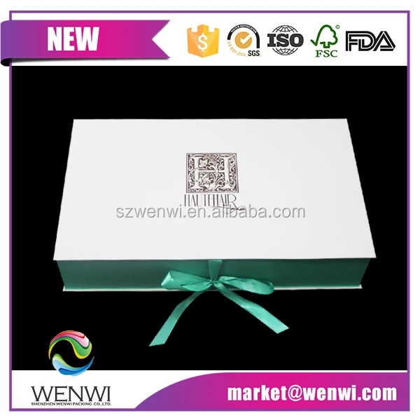 Alibaba wholesale fancy custom hair extension packaging box