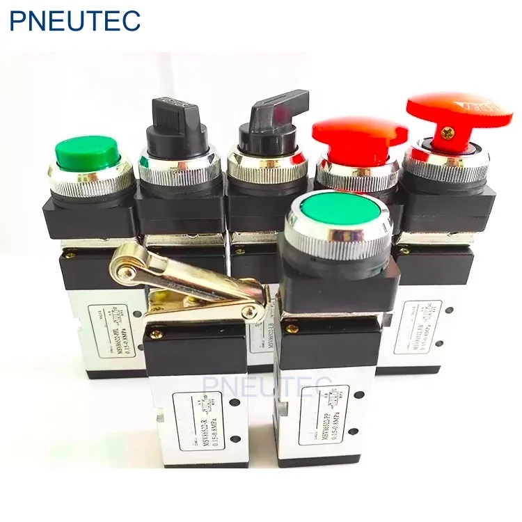 NINGBO AIRTAC 5/2 way 1/4 1/8 MSV86522-PP MSV86521-PP plat round button directional Pneumatic Hand Control Valve