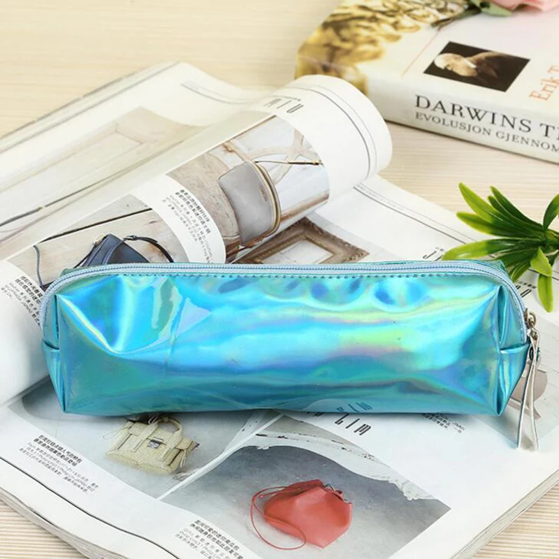 Kawaii Laser Transparent Pencil Case Student School Pencil Case For Girl