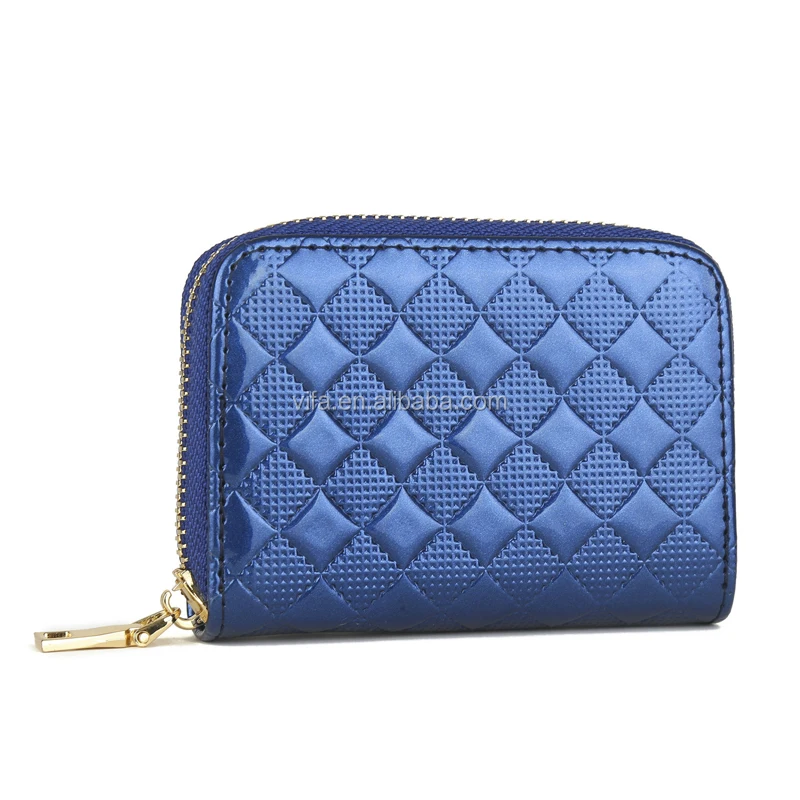 Emboss diamond PU ID Credit Card wallet Holds Up to 12 Credit Cards Holder Zipper Wallet
