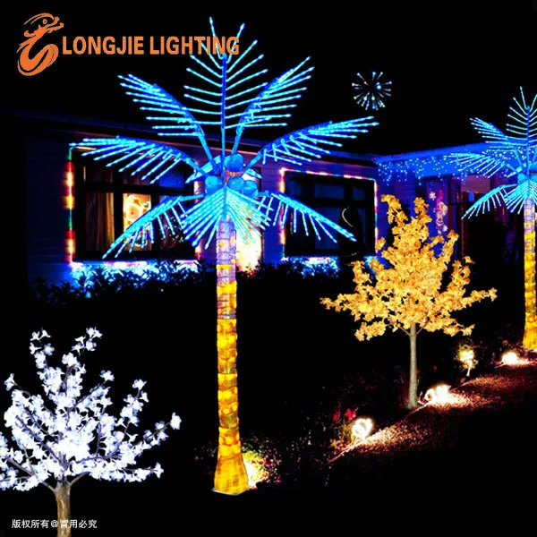 3.0m high Hawaii artificial lighted led coconut leaf palm tree light/landscape light