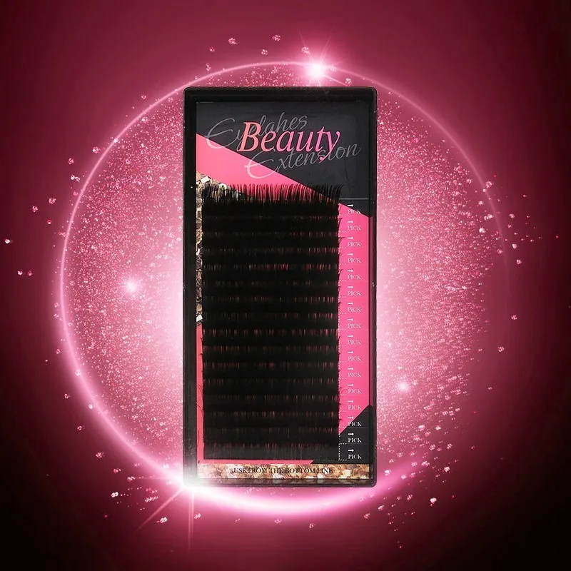Private label cc curl eyelash extensions 16 Rows Individual Eyelashes Extension For Professionals