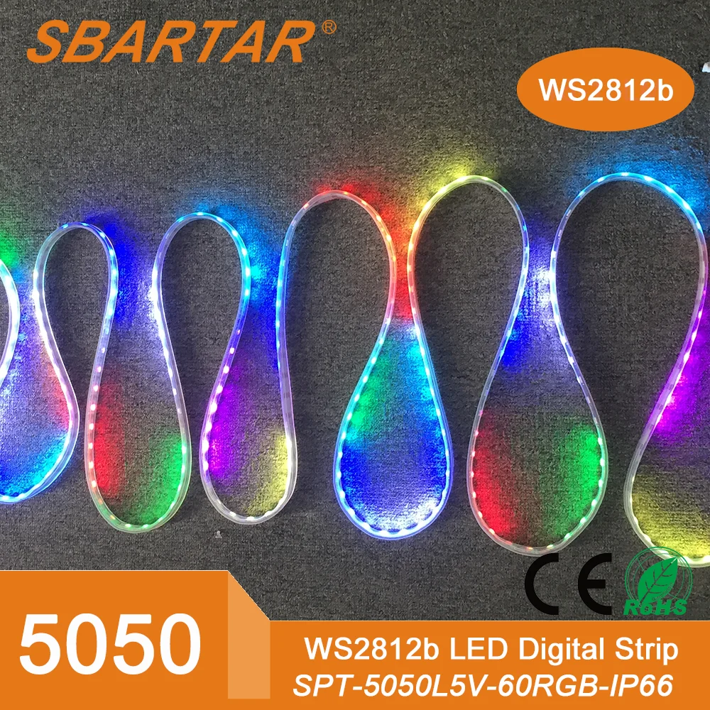 5 В Гибкая 5050 WS2812B Мечта Цвета СВЕТОДИОДНЫЕ Ленты Освещение Лента Лента
