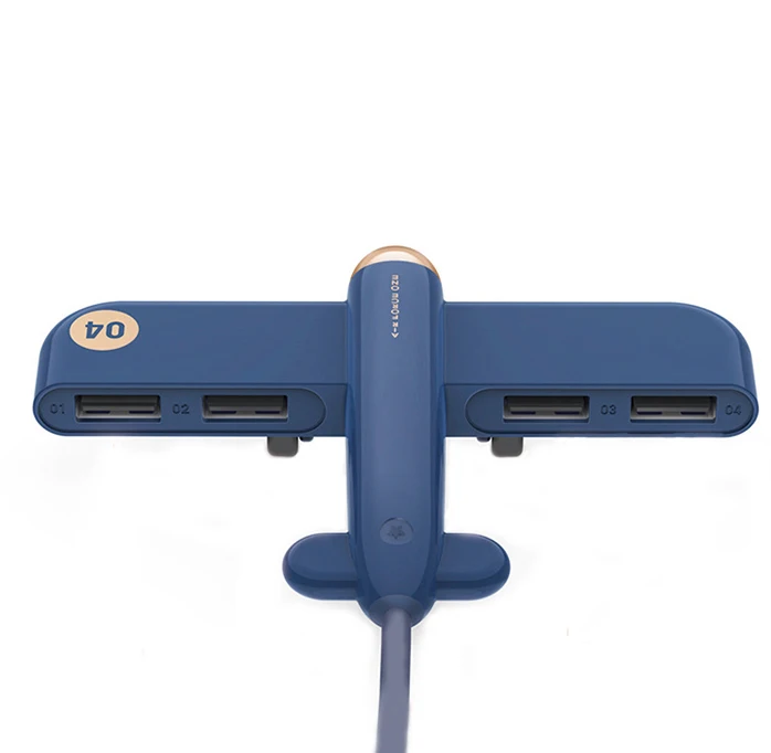 
2019 new ideas stylish fly plane 4 ports 2.0 colorful gift USB hub 4 ports 3.0 High Speed Usb Hub Micro usbC charging hub 