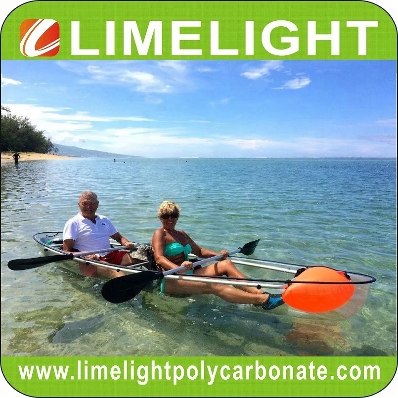 double seats and paddles transparent canoe clear kayak crystal canoe rowing boat polycarbonate kayak