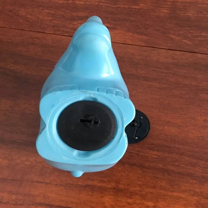 custom plastic cute rhino coin bank animal money box with lock and key cute piggy bank