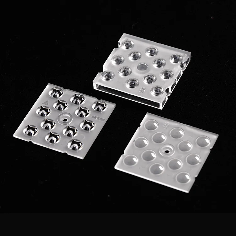 50x50mm 12 in 1 3030 LED Lens 25 Degree Flood Lighting Lens TypeII-M Street Lighting Lens
