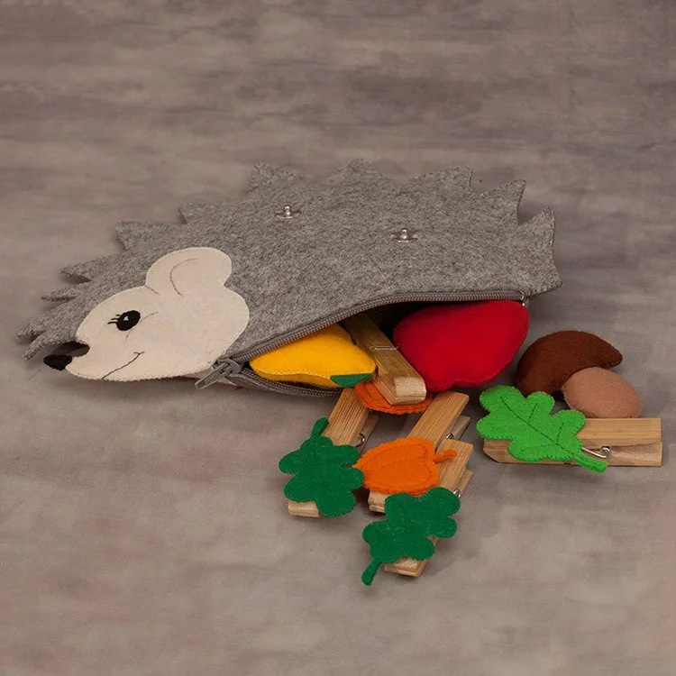 Wholesale felt alphabet letter toy for kids with hedgehog shape