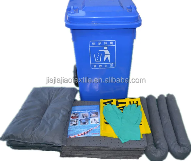 emergency oil spill control/chemical absorbent spill kits