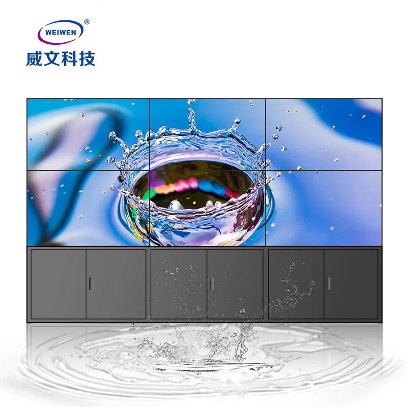 
55inch floor stand DID LCD splicing Video Wall for advertising display indoor seamless tv video wall with cabinet 