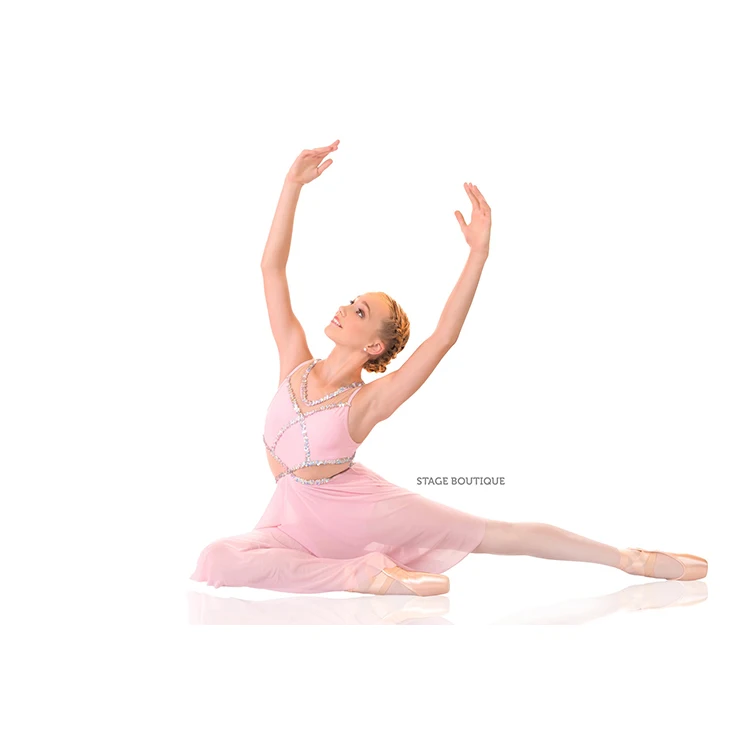 New Sequin Lace Bodice Lyrical Dance Costume Ballet Dress Dance Skirt Women Girl Dance Dress