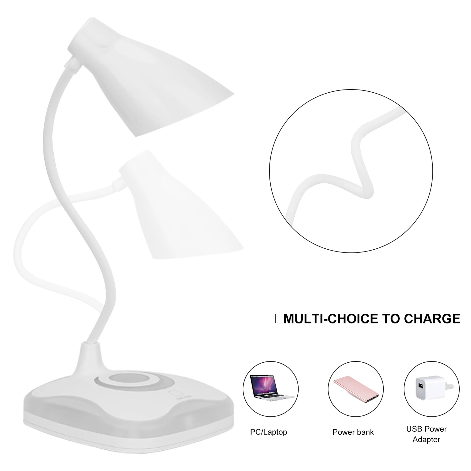 Fashion Rechargeable LED Desk Lamp with USB Port Three Brightness Level    with Usb Charge
