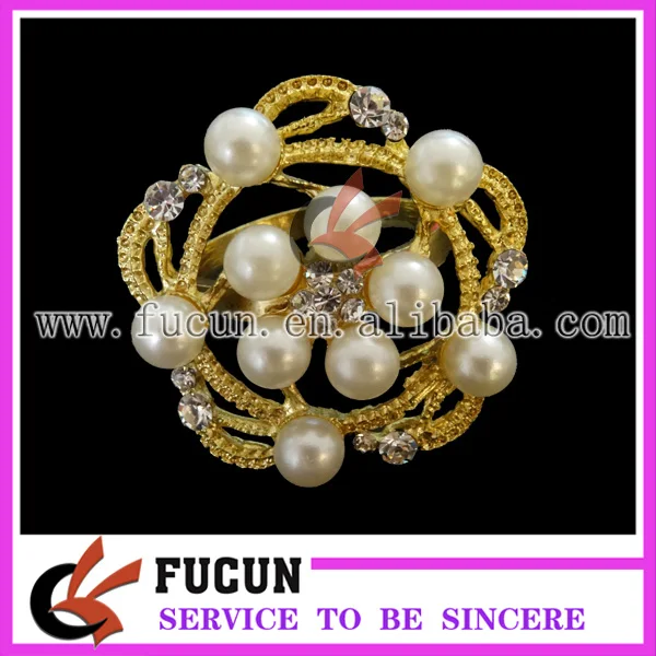 Оптовая продажа кольца для свадебных салфеток с цветами и стразами