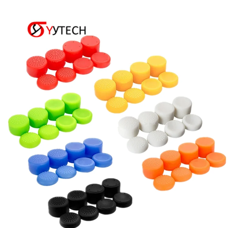 SYYTECH 8 in 1 Soft Protector Silicone Thumb Stick Grips Cap Cover for PS5 PS4 PS3 Controller Gmae Accessories