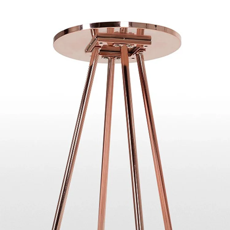 
Modern fashion bedroom metal plated rose gold bed side table 