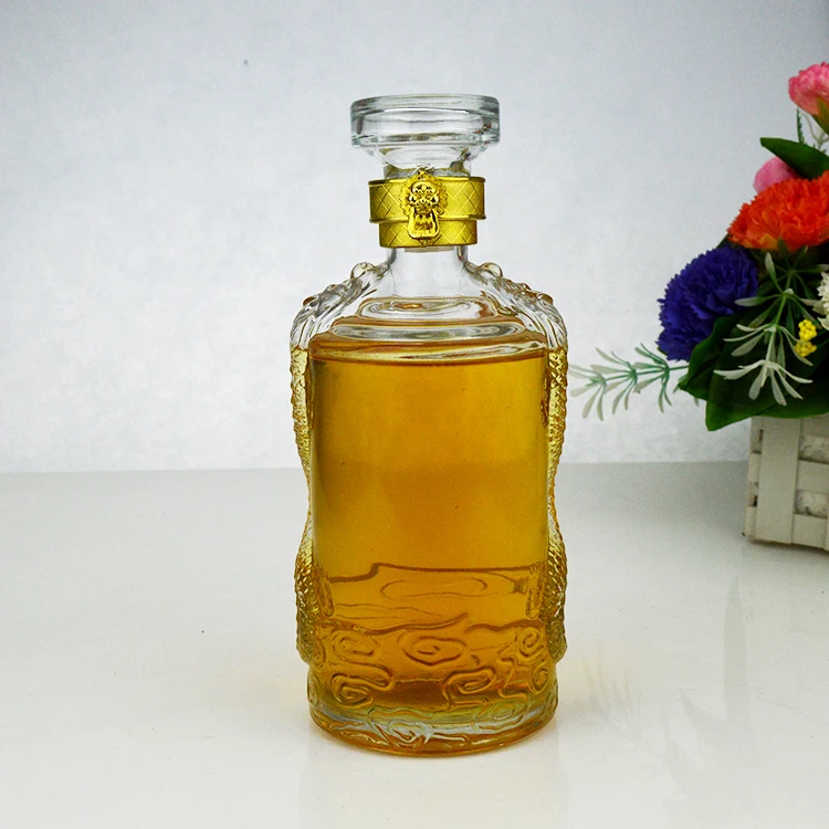 500 мл Элегантный двухместный Дракон шаблон с украшением в виде кристаллов белая плотная Брэнди XO/водки/виски/ликера духов декоративная стеклянная