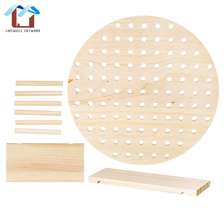 Home Adjustable Wall Decoration Organizer Display Stand Round Wooden Pegboard Painted Custom Pine ASW20190529 Wooden,wood