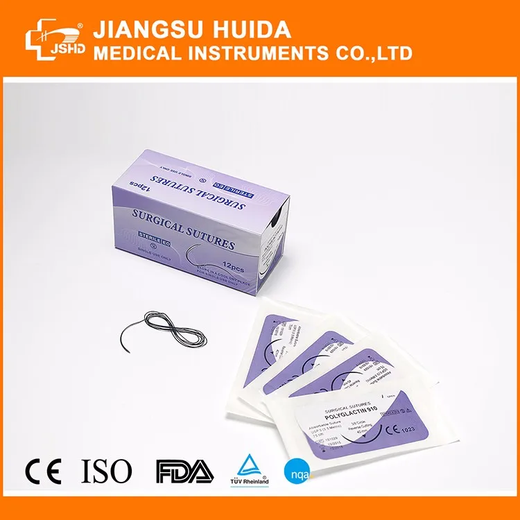 
synthetic material surgical sutures thread 910 with needle 