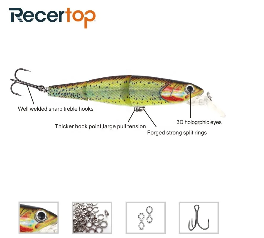 Small Bill Jointed Minnow Stick Bait Lure Wobbler Fishing