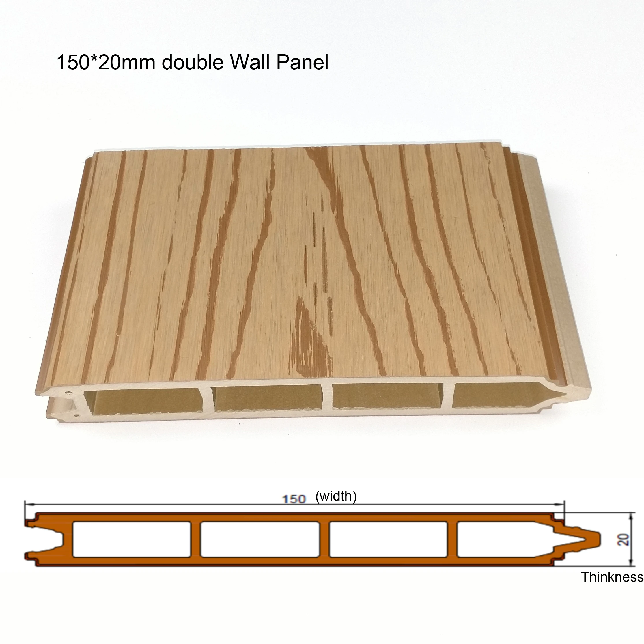 Outdoor UV Resistance  Waterproof Double Side PVC WPC Wall Cladding