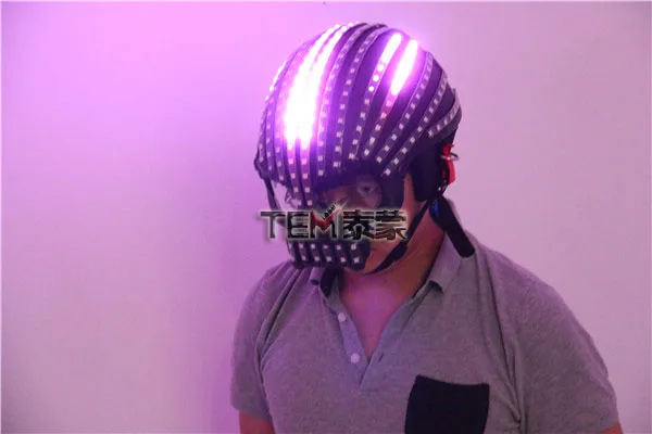 LED helmet Full color luminous LED helmet with Multiple effects Glowing Party DJ Robot Mask business accessories