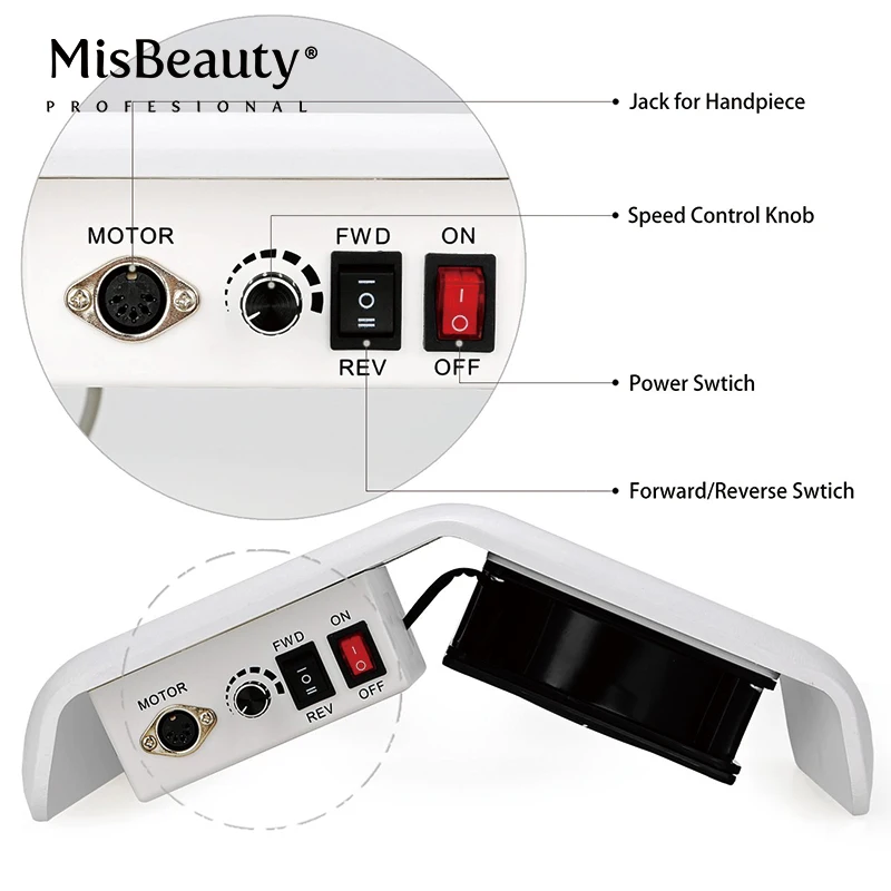 High quality Electric Nail Drill Machine and powerfull Nail dust collector All-in-one (Black) 2 in 1 dust collector for grinder