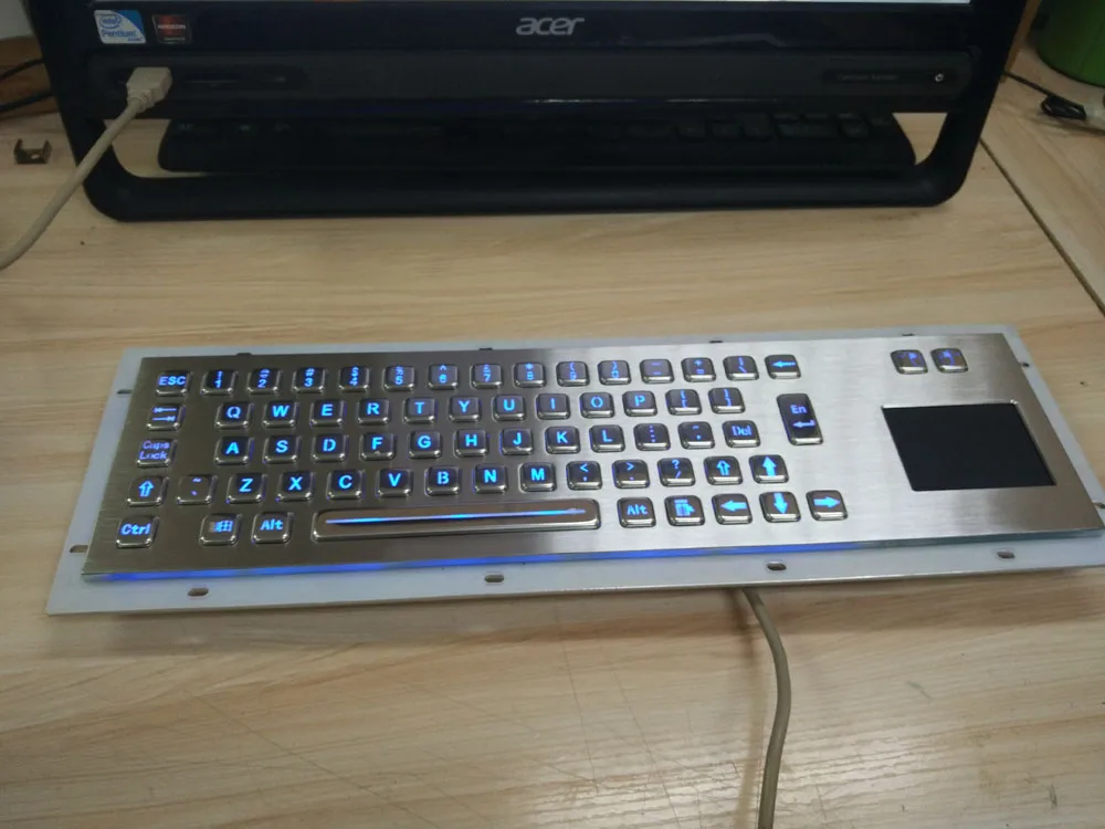 Industry metal keyboard with touchpad USB metal keyboard