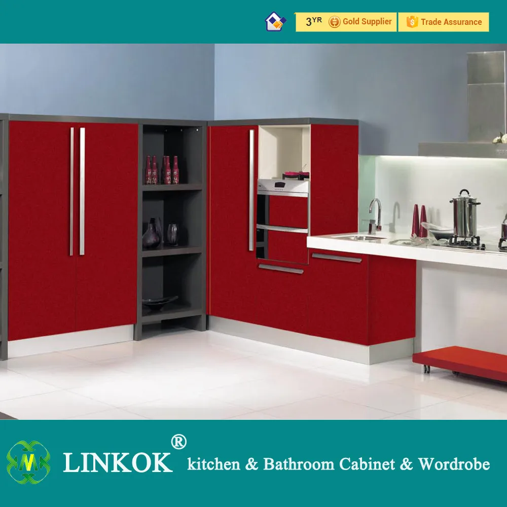 
Simple design modern high glossy lacquer finish orange kitchen cabinets 
