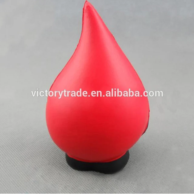 V-DB01 Promotional gift colorful smiley water drop shaped pu foam anti stress ball