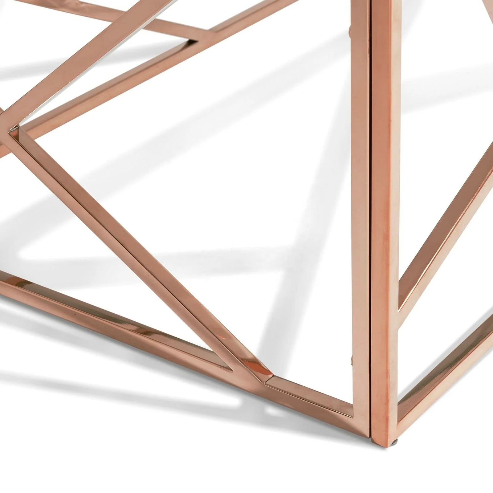 Современный роскошный журнальный столик из нержавеющей стали цвета розового золота с золотой рамкой