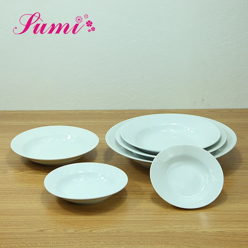 popular simple ceramic white pasta soup plate
