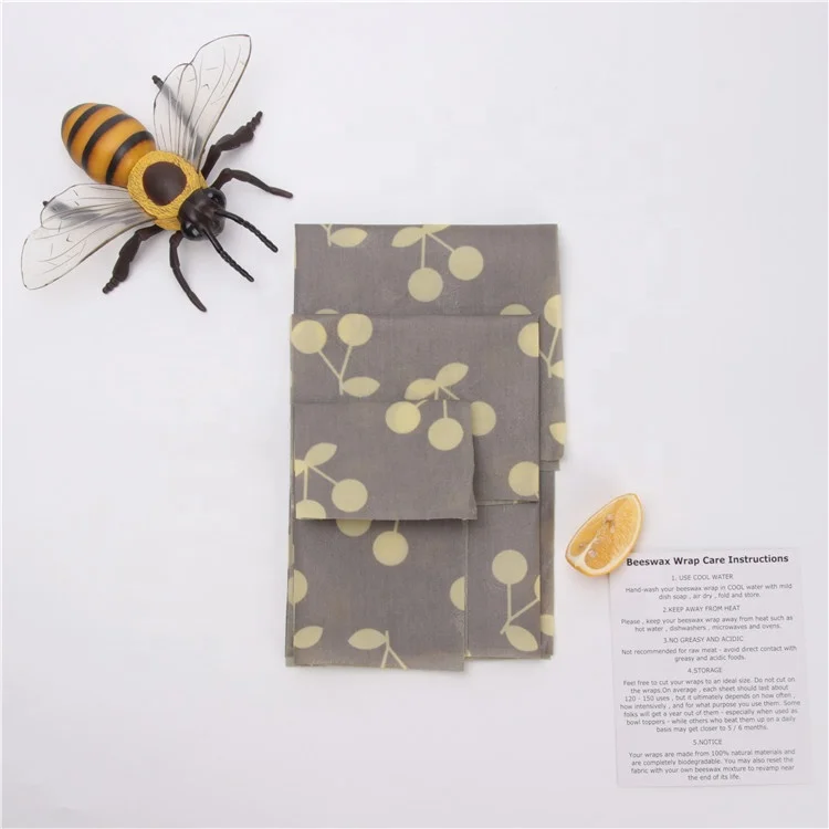 
CustomDesign Healthy Food Storage Reusable Natural Non-toxic Beeswax Food Wrap 