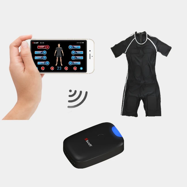 Phone Control Wireless EMS fitness machine with suit / Personal trainer