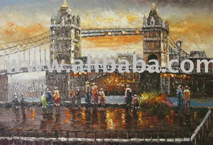 
england UK London Tower Bridge Oil Painting-swcs002 