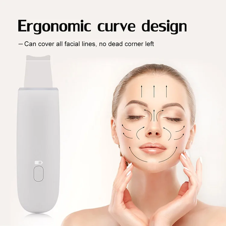 Ultrasonic Skin Scrubber Facial Pore Cleaner Rechargeable Face skin Peeling machine