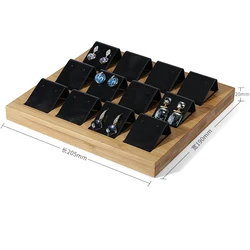 DIGU Custom Wholesale Jewelry Display Stand Leather Velvet Jewelry Storage Earrings Jewelry Display Tray